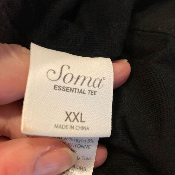 Soma Essential T Stretch rayon jersey V neck double thick fits like 2X or 3X - Picture 3 of 4